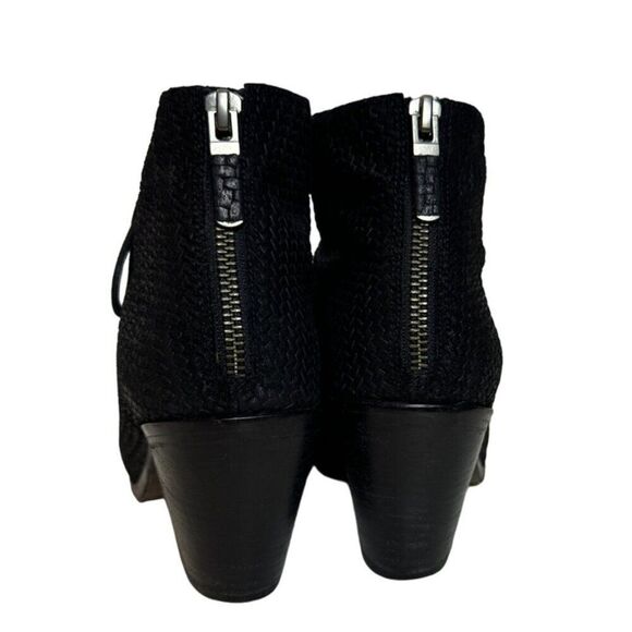 Eileen Fisher Womens Black Woven Open-Toe Ankle Booties 8.5 With Back Zipper Clo - Picture 5 of 6